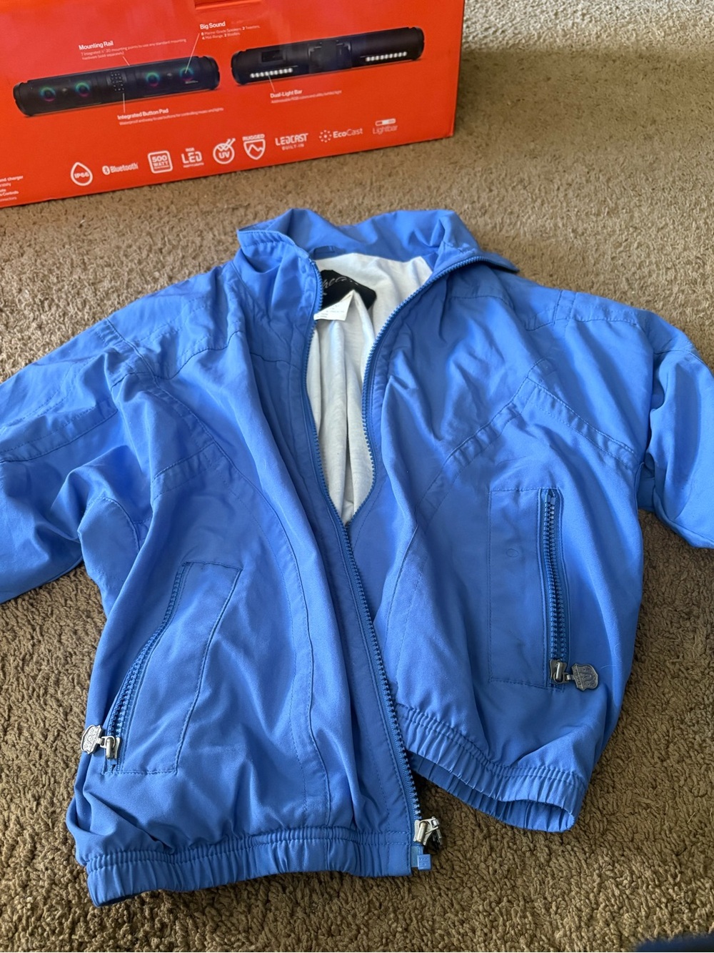 Women’s blue windbreaker light 80s style